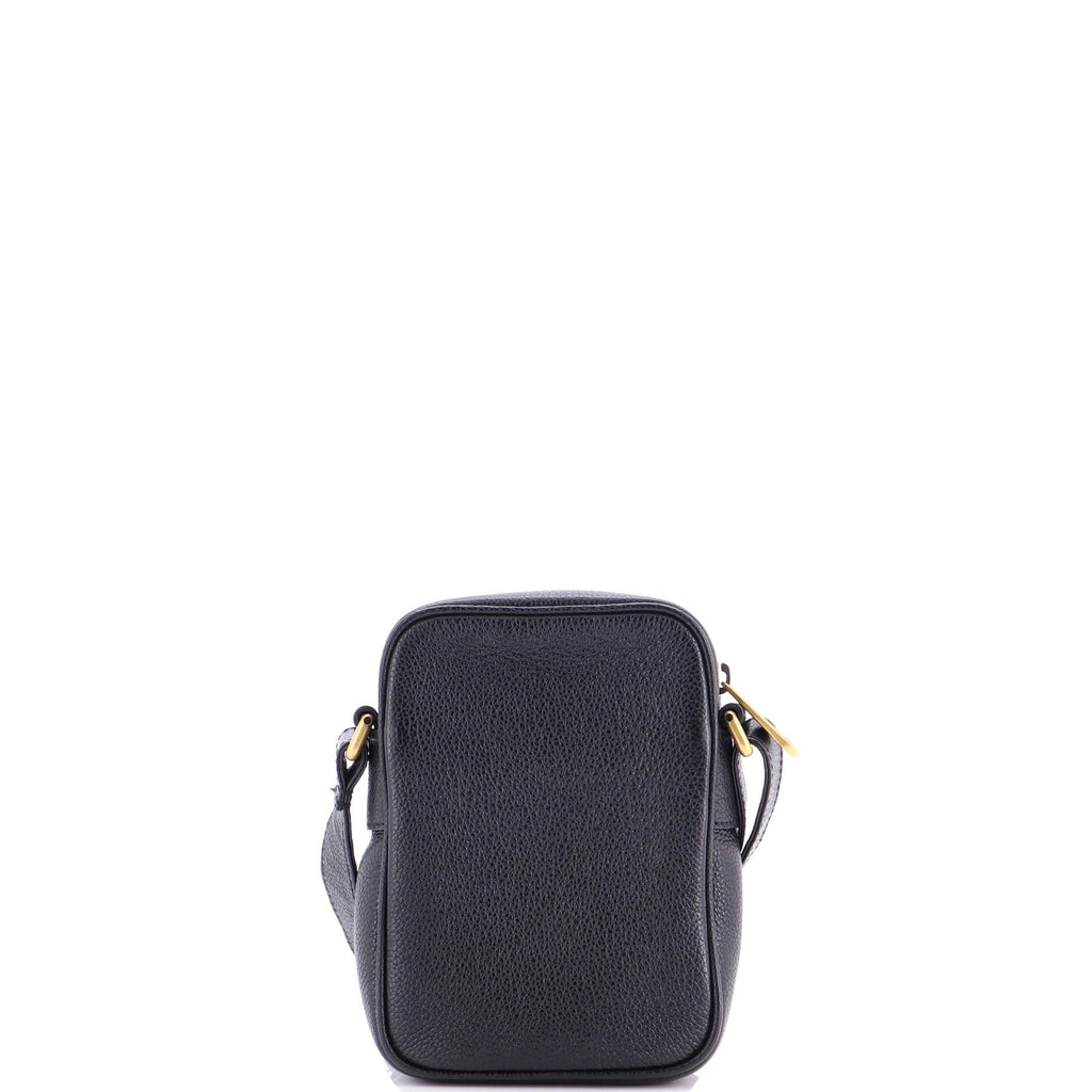 Logo Zip Messenger Bag Printed Leather Mini