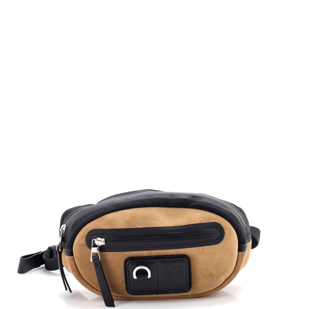 Round Bum Bag Suede and Nylon Small
