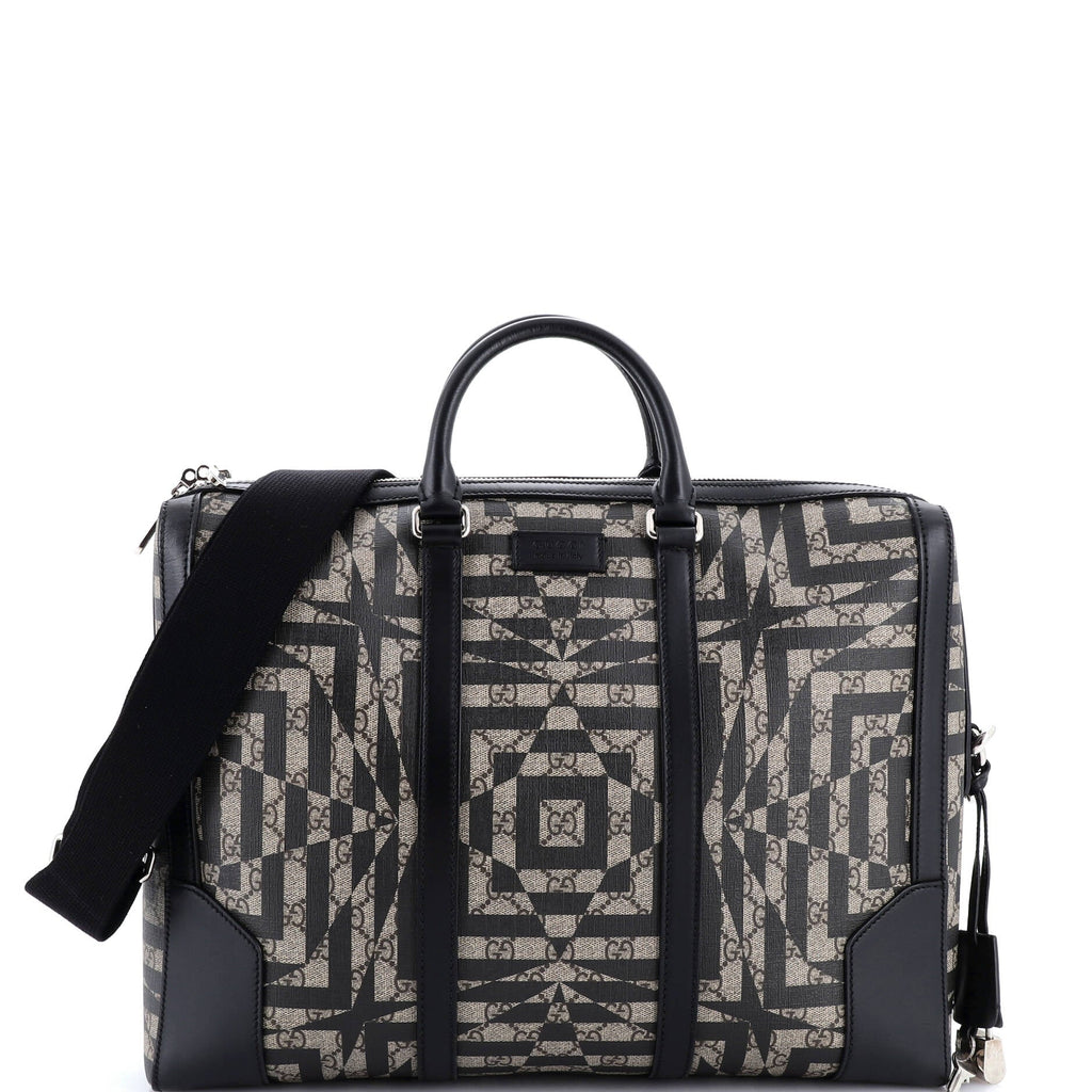 Eden Briefcase Caleido GG Coated Canvas Large