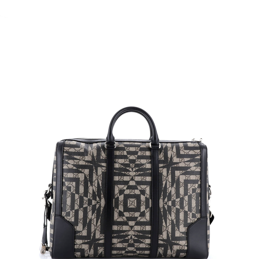 Eden Briefcase Caleido GG Coated Canvas Large