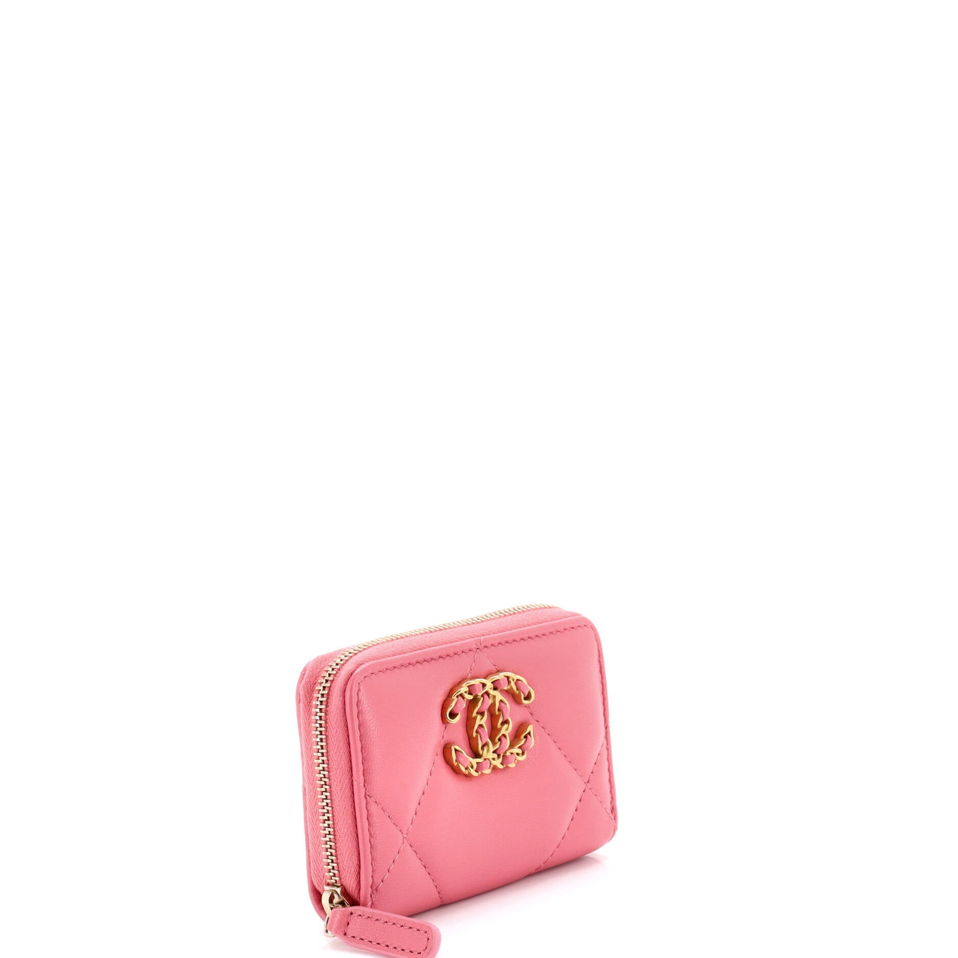 19 Zip Coin Purse Quilted Leather