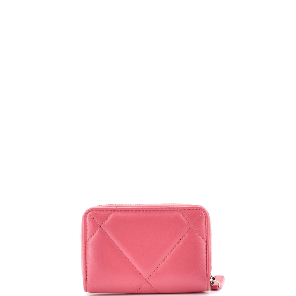 19 Zip Coin Purse Quilted Leather