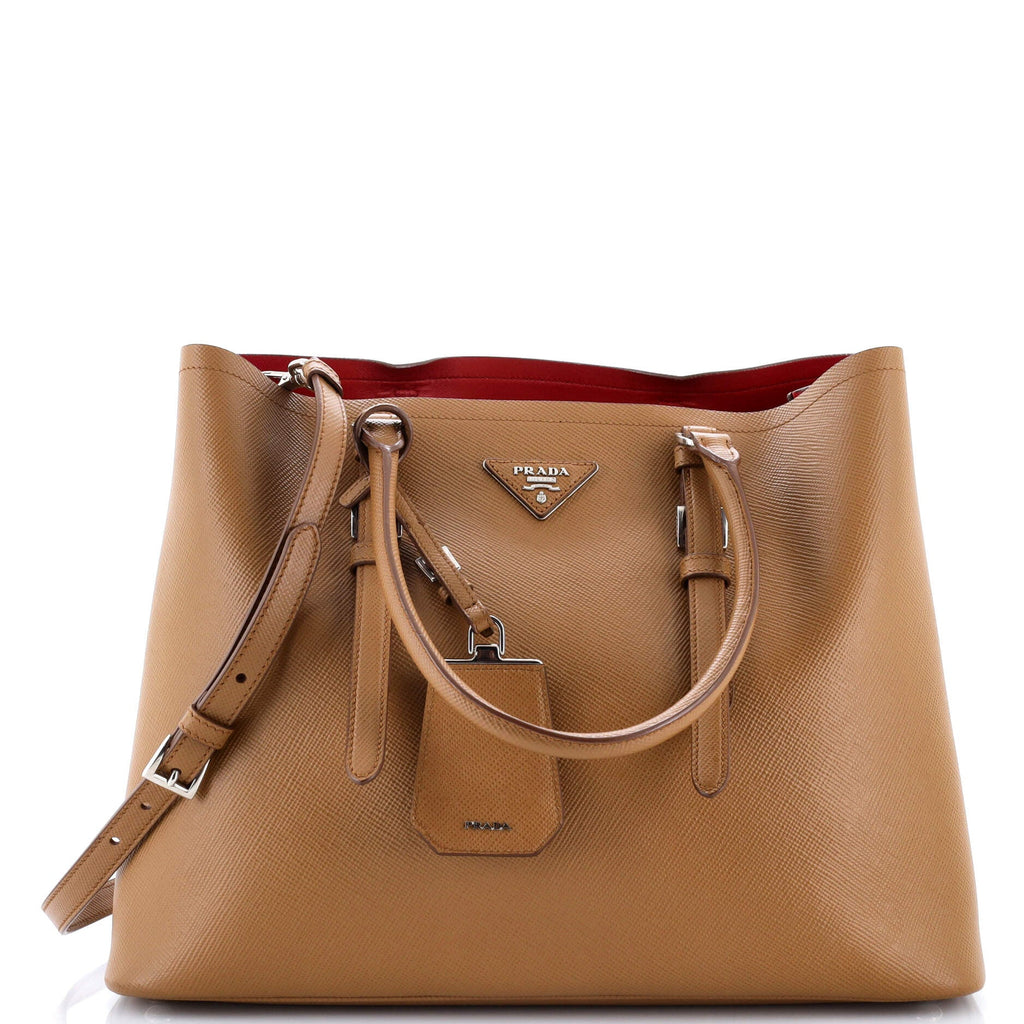 Cuir Double Tote Saffiano Leather Large