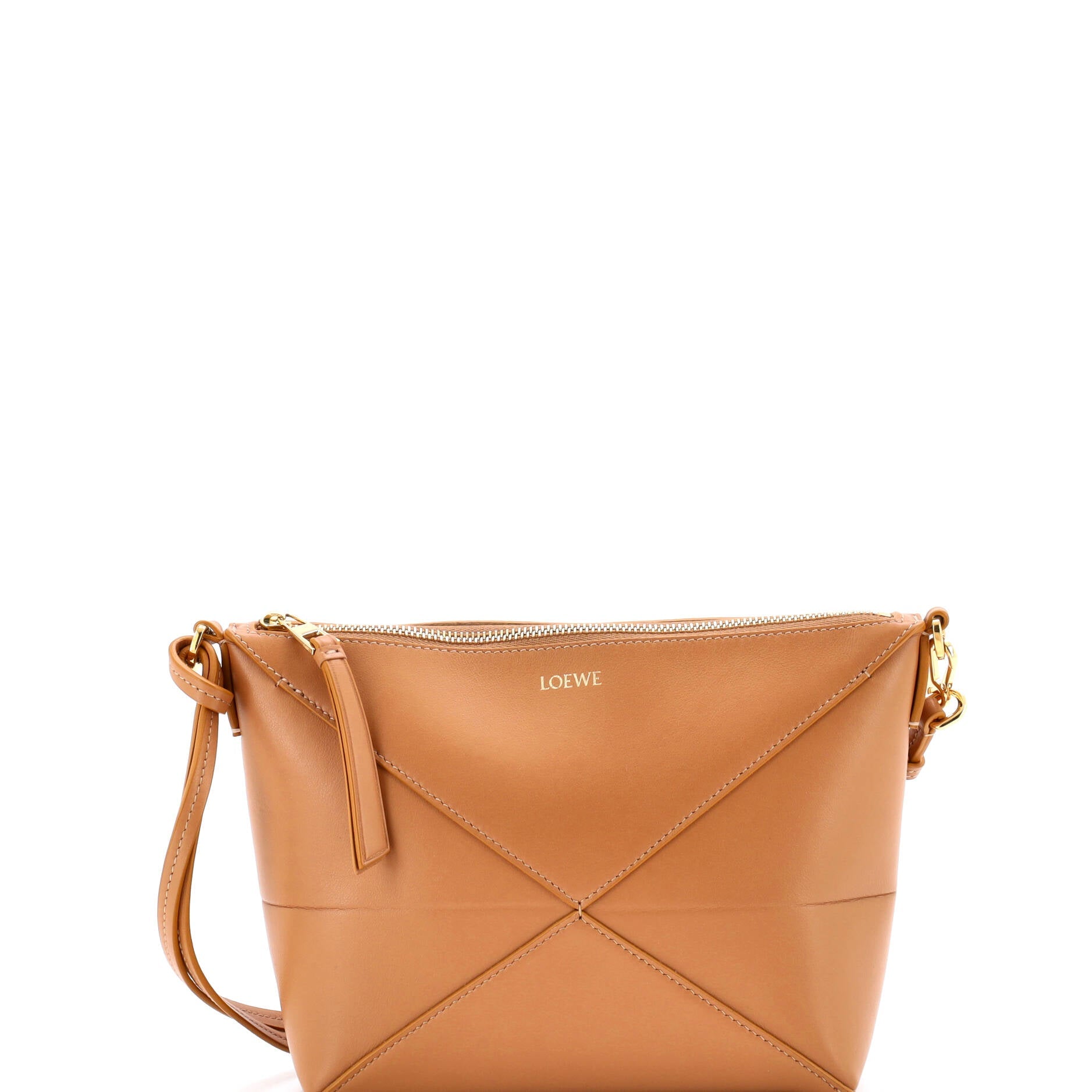 Puzzle Fold Pouch Bag Leather