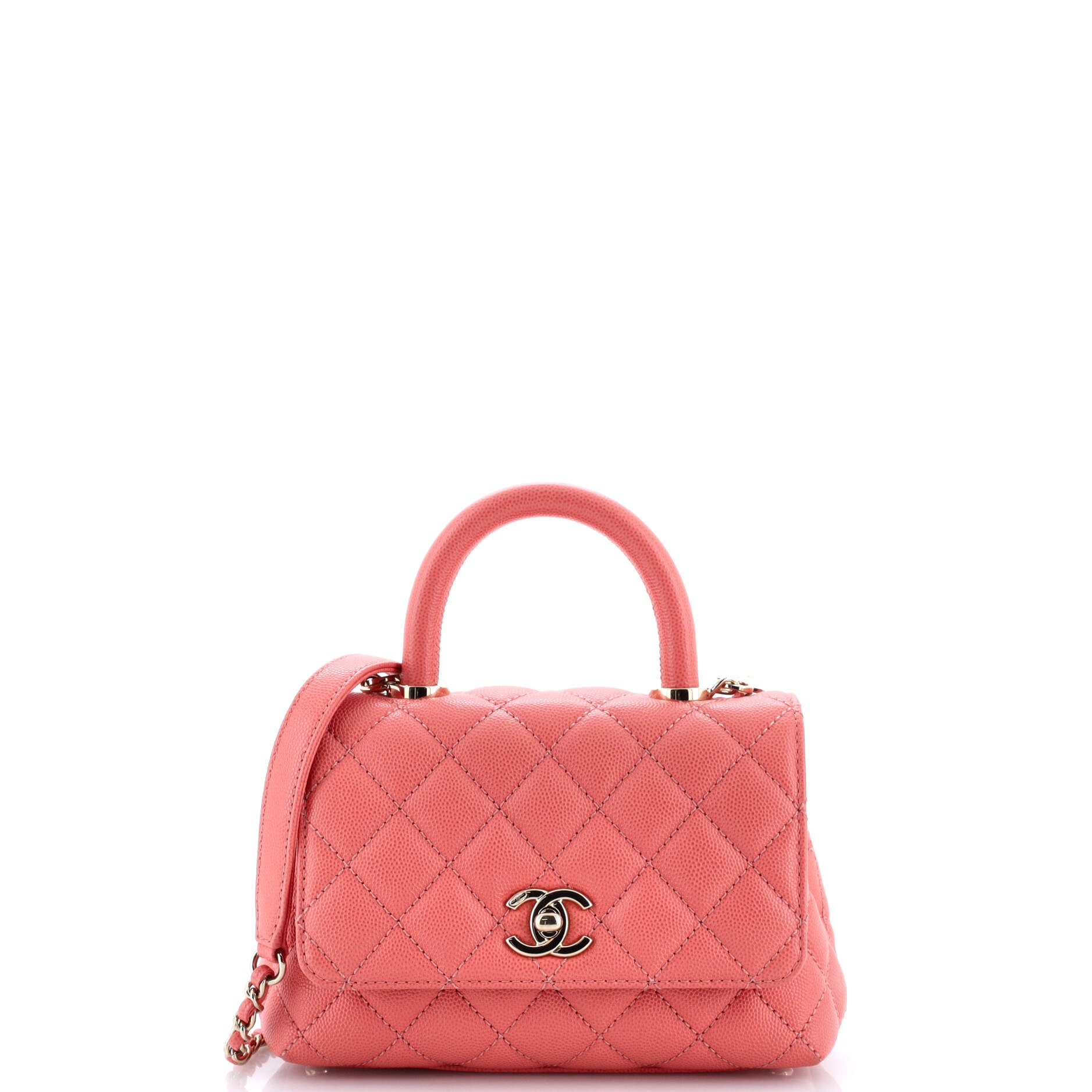Coco Top Handle Bag Quilted Caviar Extra Mini