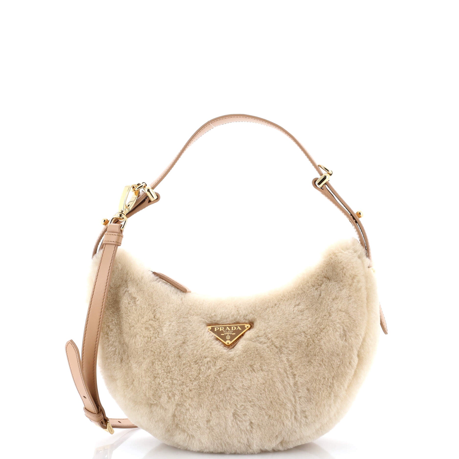 Arque Half Moon Hobo Shearling and Leather Small