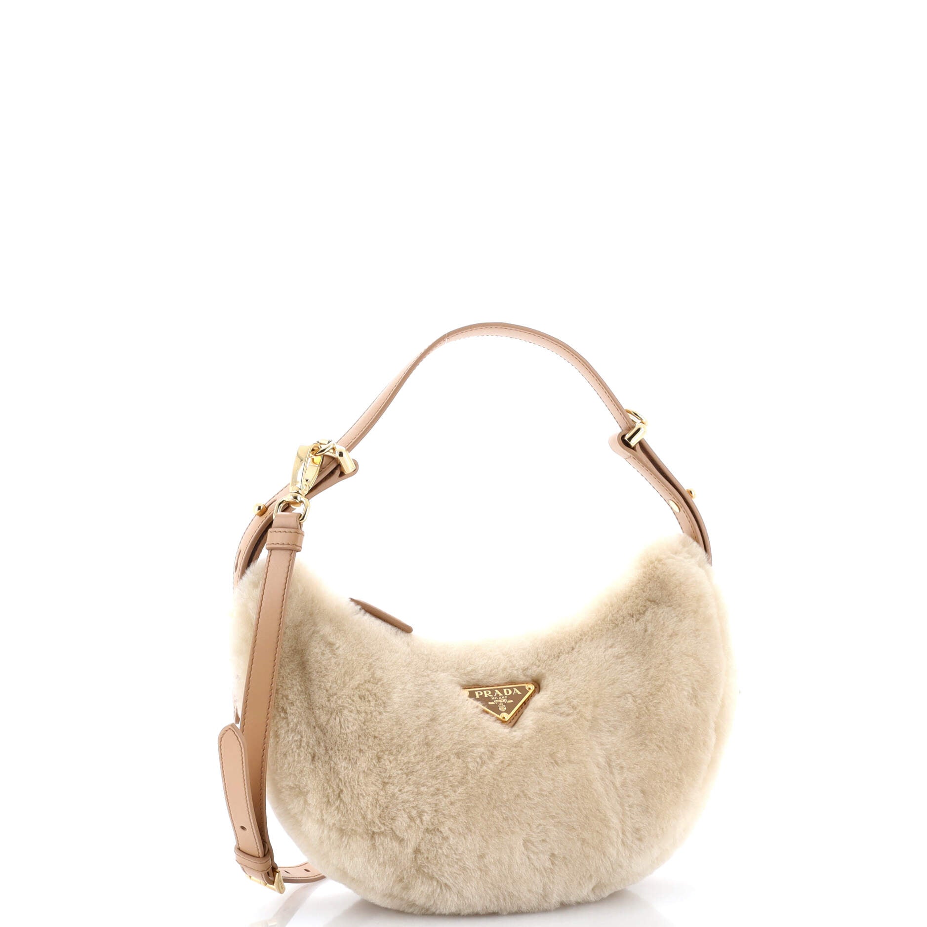 Arque Half Moon Hobo Shearling and Leather Small