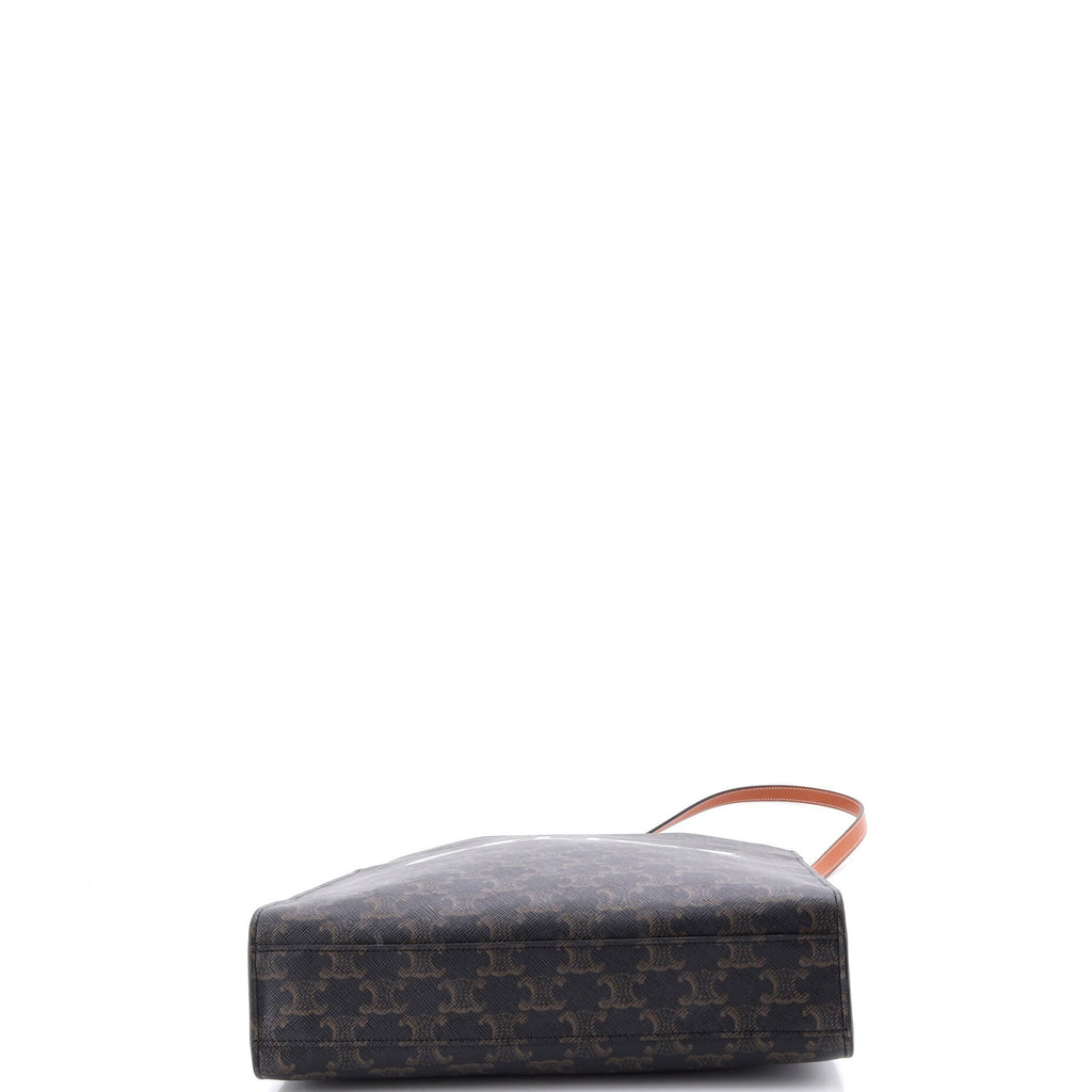 Vertical Cabas Tote Triomphe Coated Canvas Small
