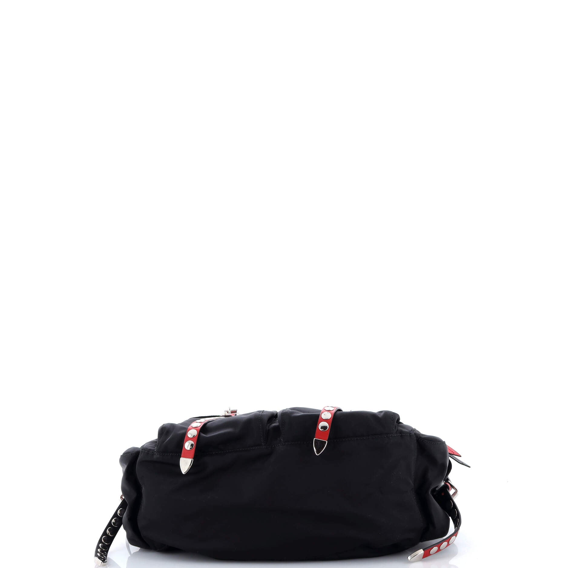 New Vela Flap Messenger Bag Tessuto with Studded Leather Medium