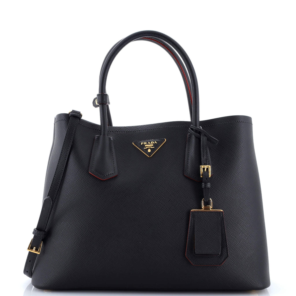 Cuir Double Tote Saffiano Leather Medium