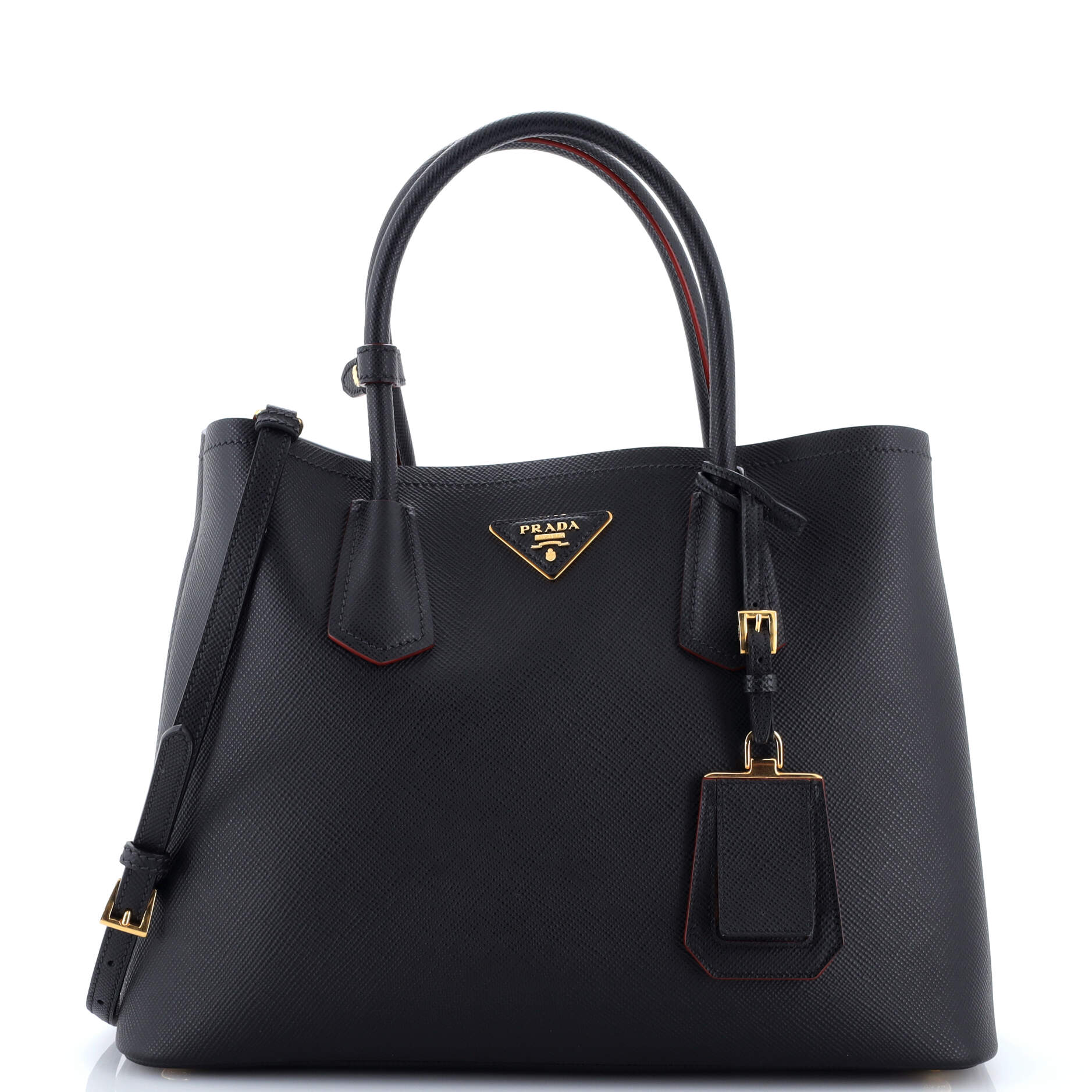 Cuir Double Tote Saffiano Leather Medium