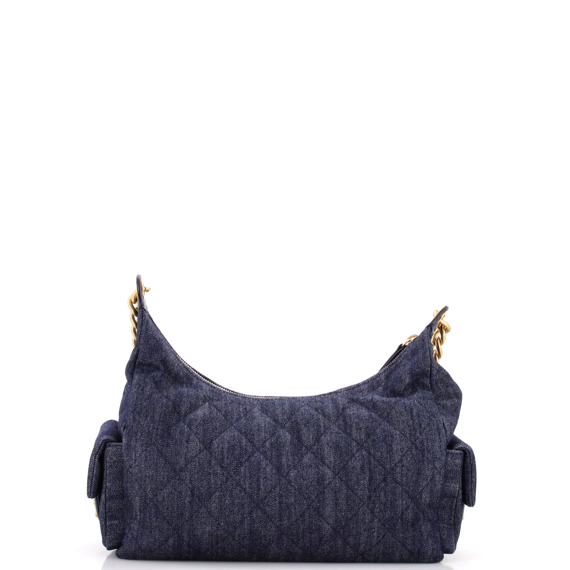 Trendy Pockets Hobo Quilted Denim Large
