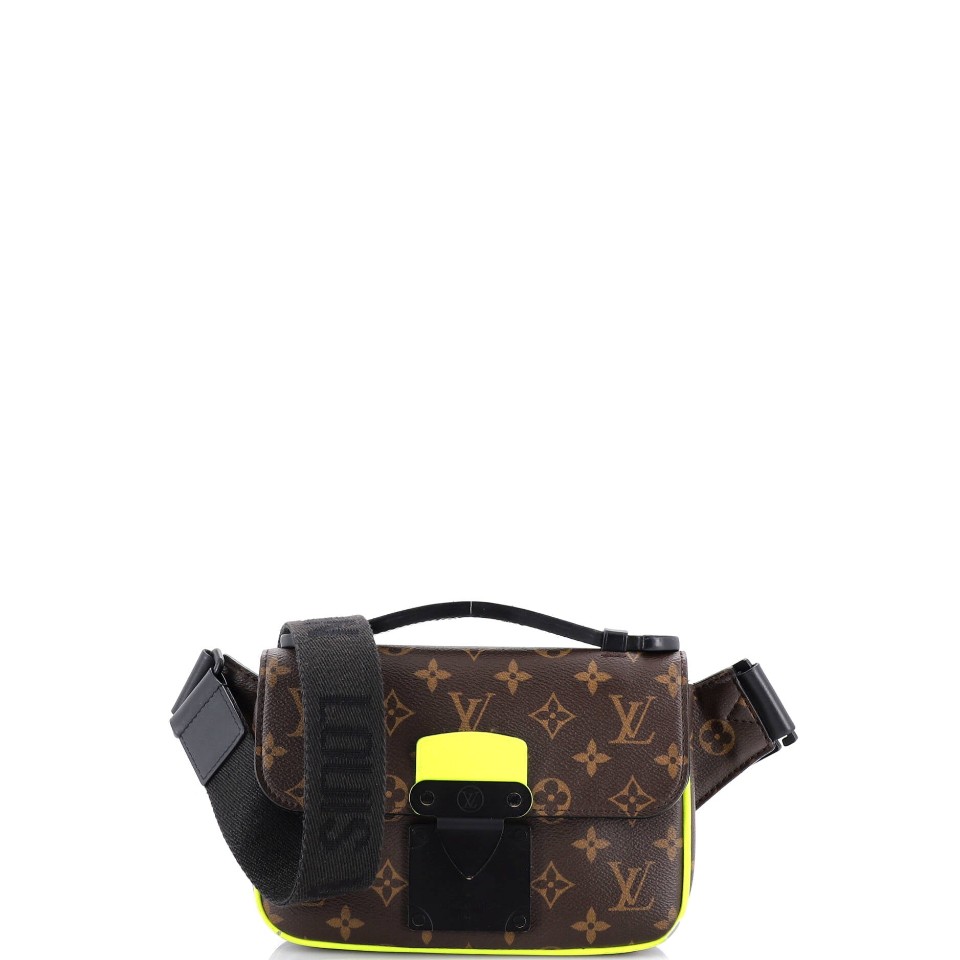 S Lock Sling Bag Macassar Monogram Canvas