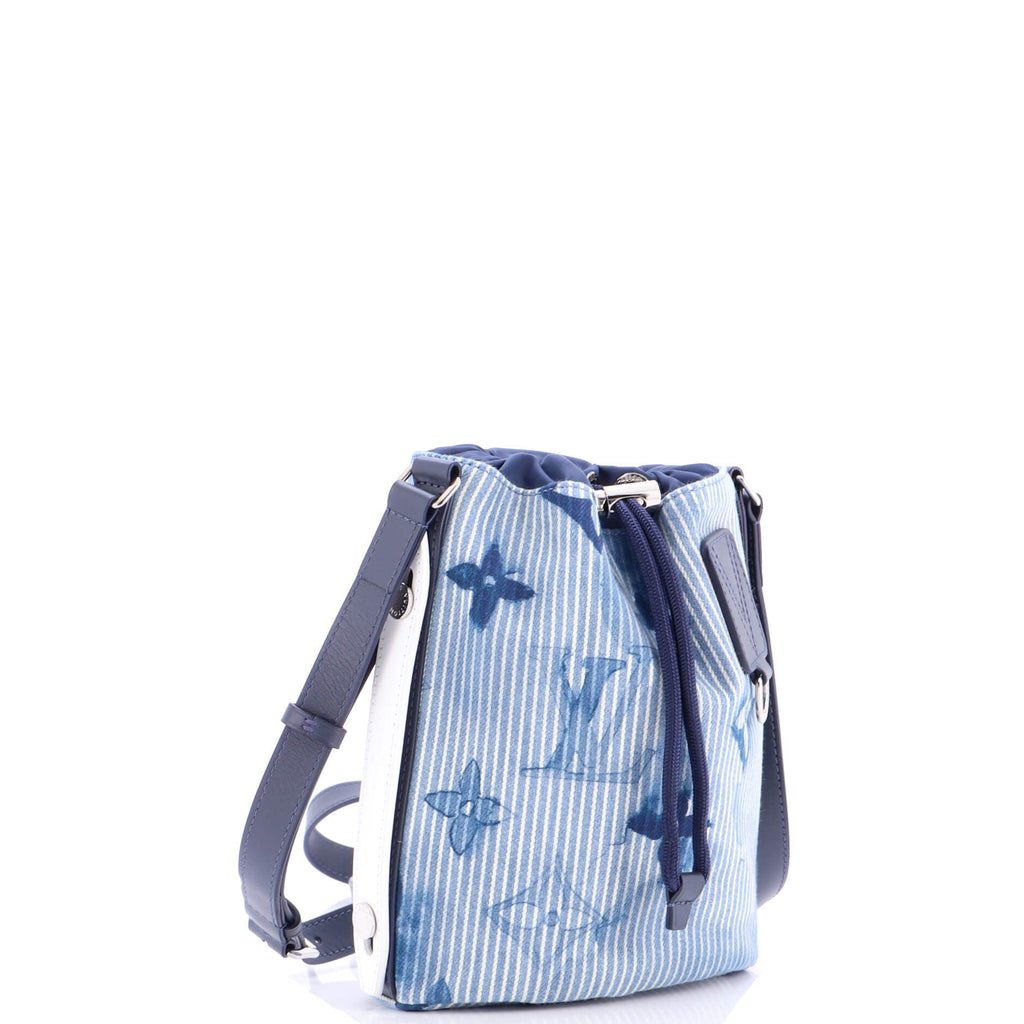 Sac Marin Bag Limited Edition Monogram Watercolor Stripes Denim BB