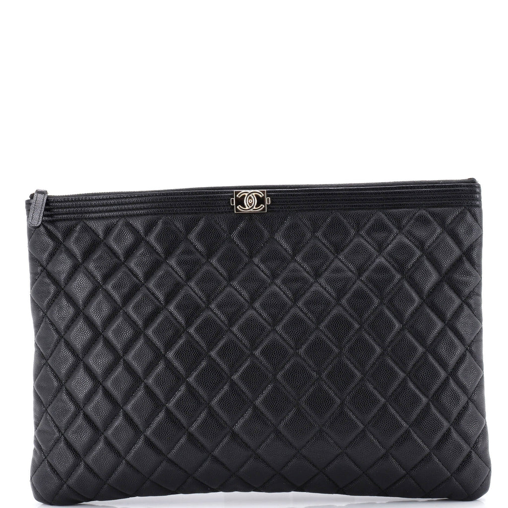 Boy O Case Clutch Quilted Caviar Large