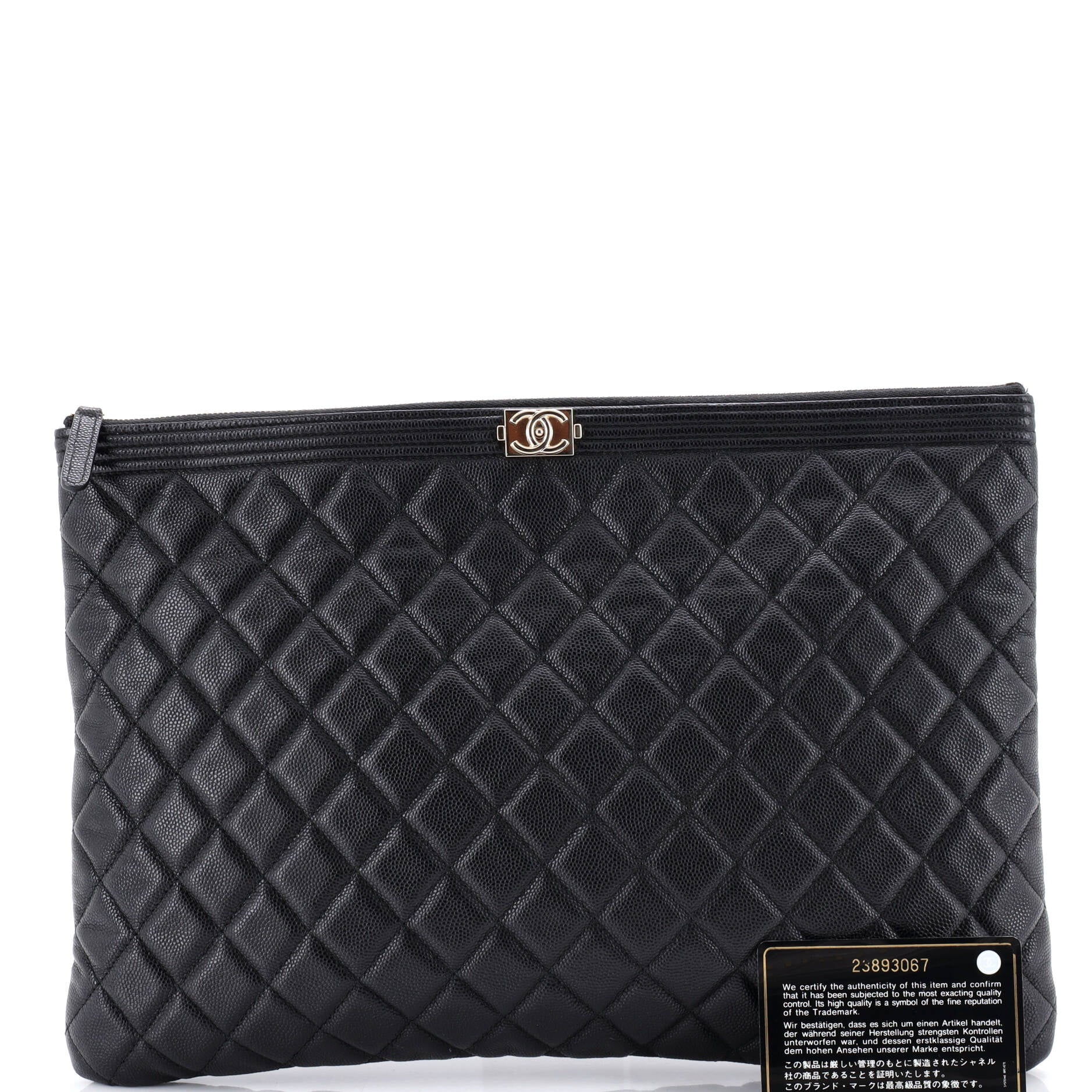 Boy O Case Clutch Quilted Caviar Large