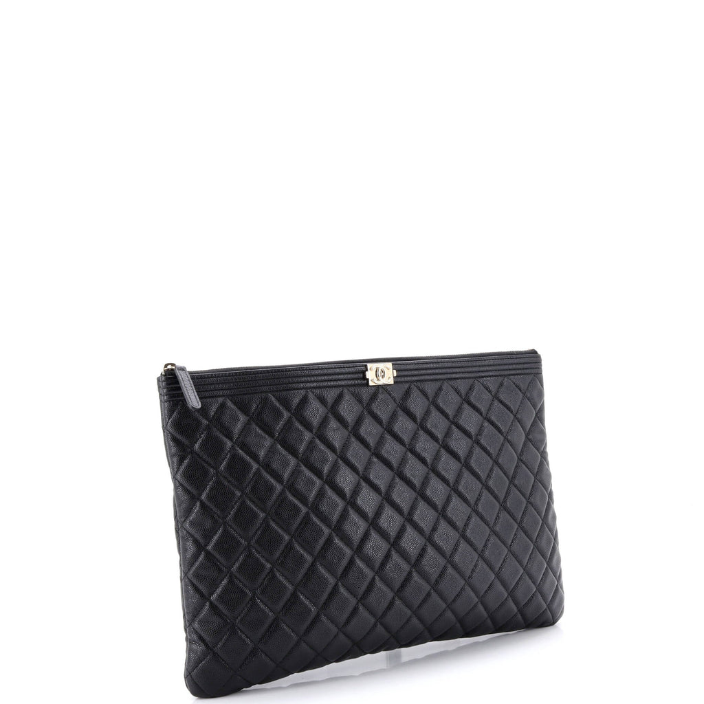 Boy O Case Clutch Quilted Caviar Large