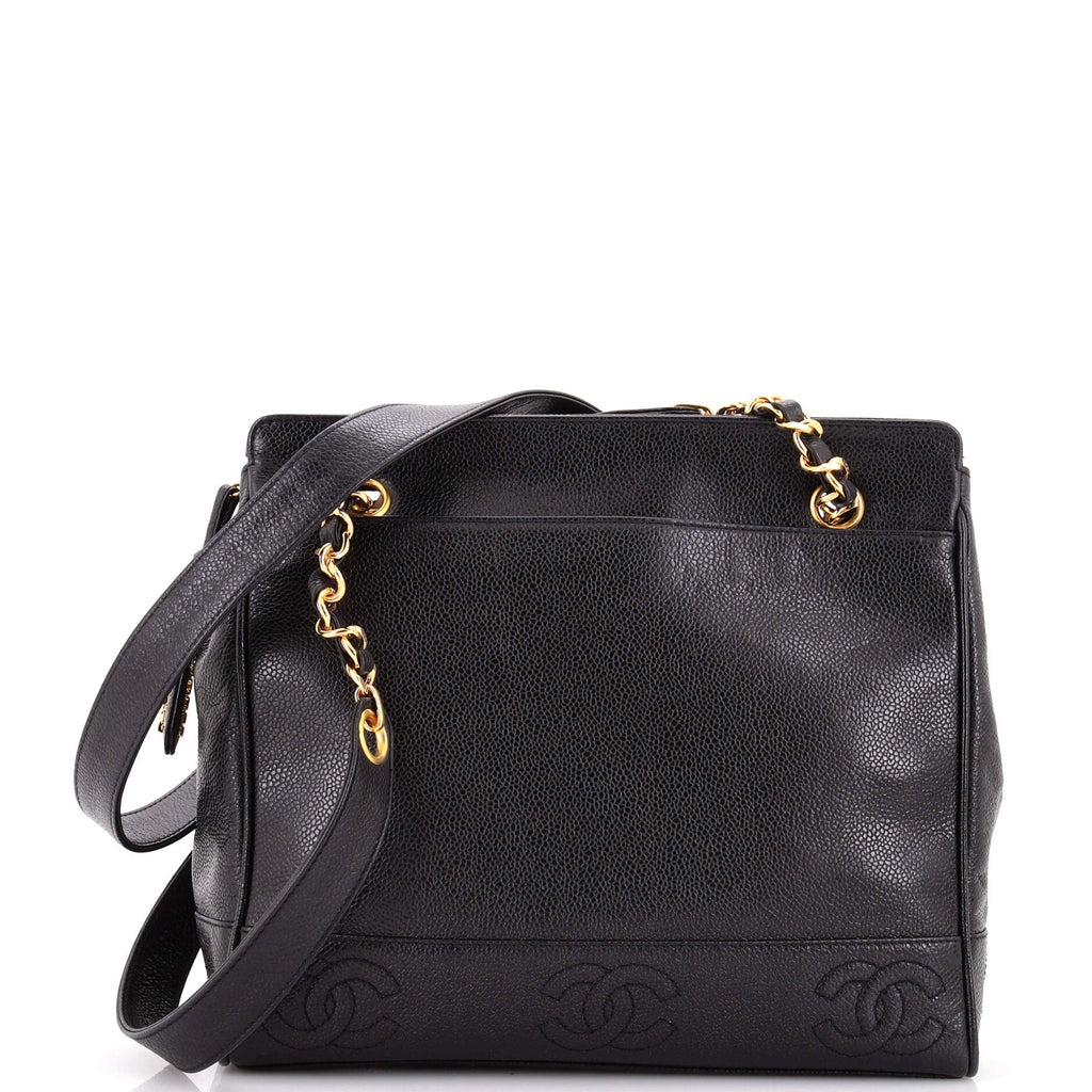 Vintage Stitched CC Shoulder Bag Caviar Medium
