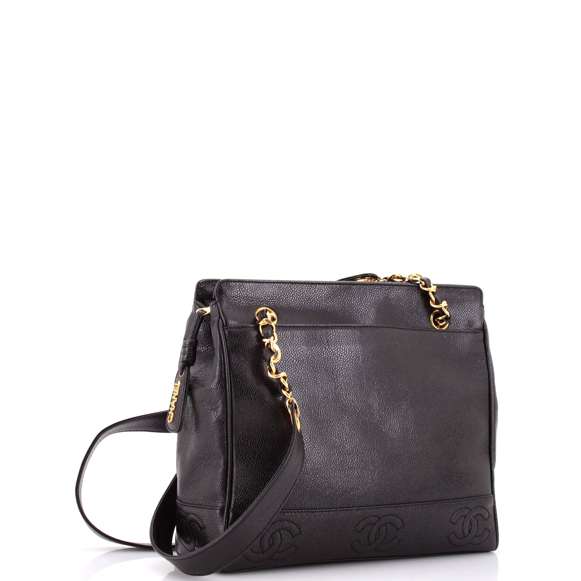 Vintage Stitched CC Shoulder Bag Caviar Medium