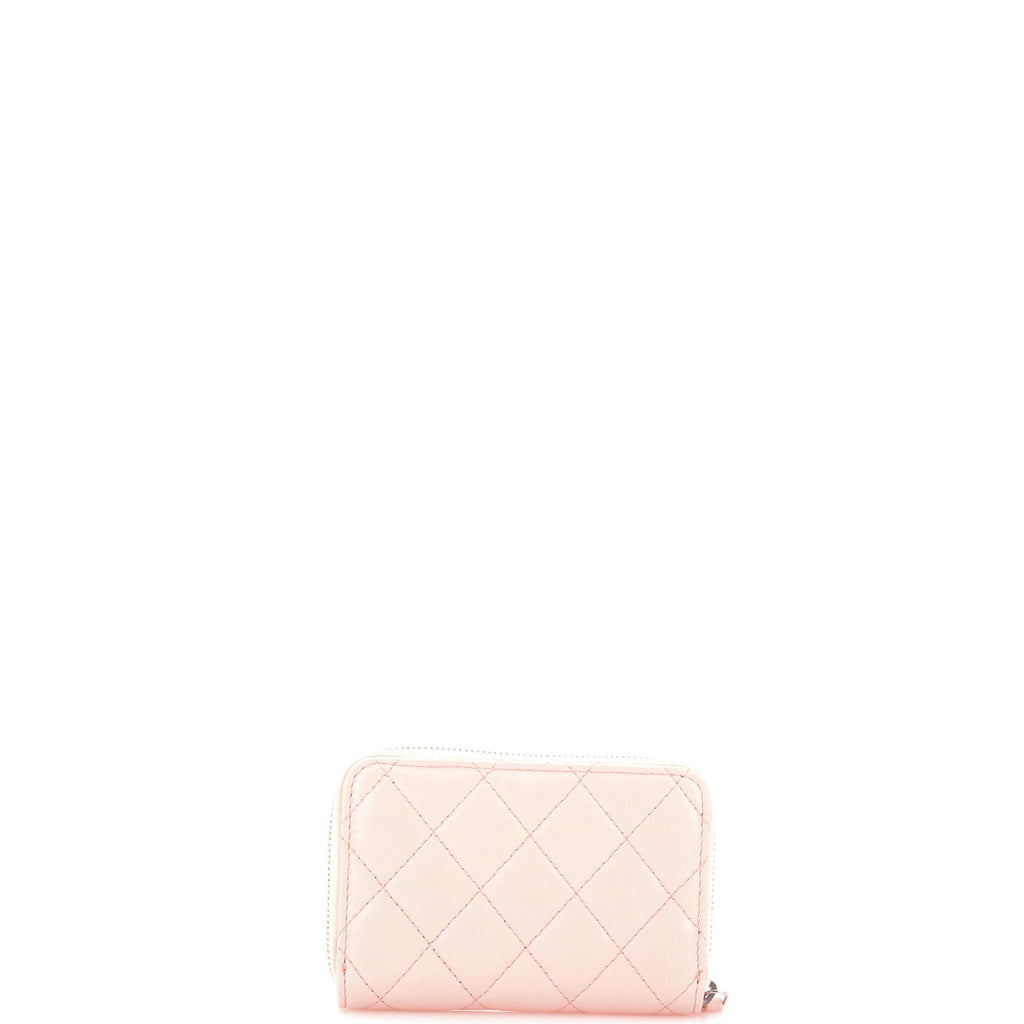 CC Enamel Zip Coin Purse Quilted Lambskin