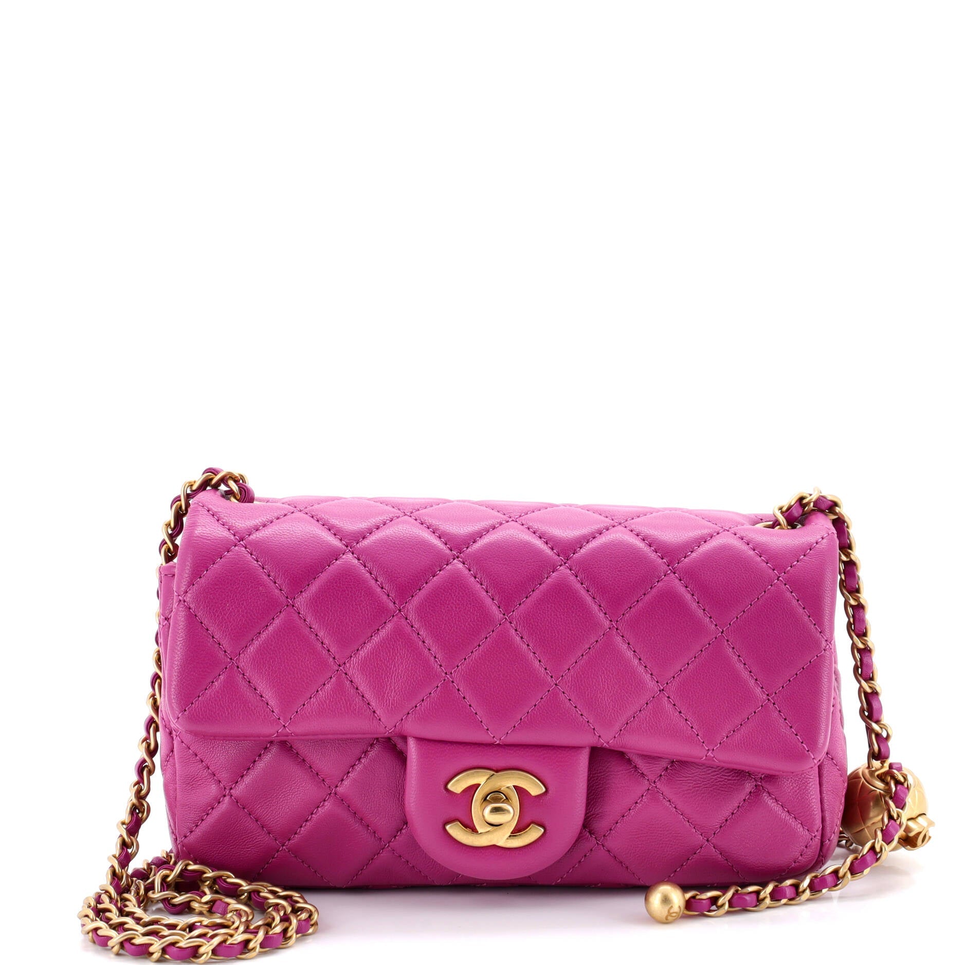 Pearl Crush Flap Bag Quilted Lambskin Mini