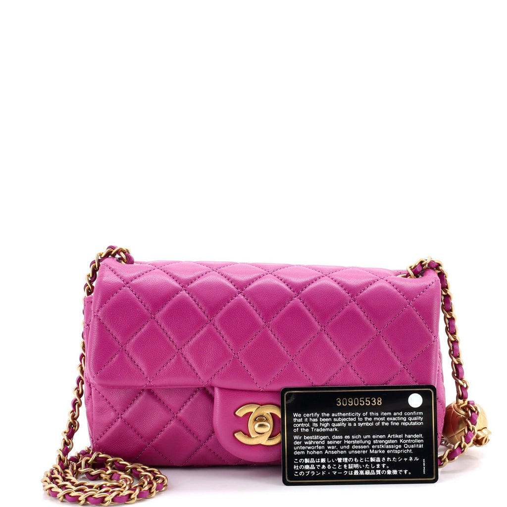 Pearl Crush Flap Bag Quilted Lambskin Mini