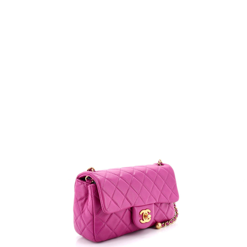 Pearl Crush Flap Bag Quilted Lambskin Mini