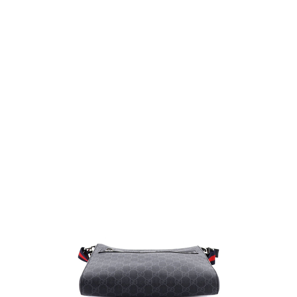 Web Strap Front Zip Messenger Bag GG Coated Canvas Medium