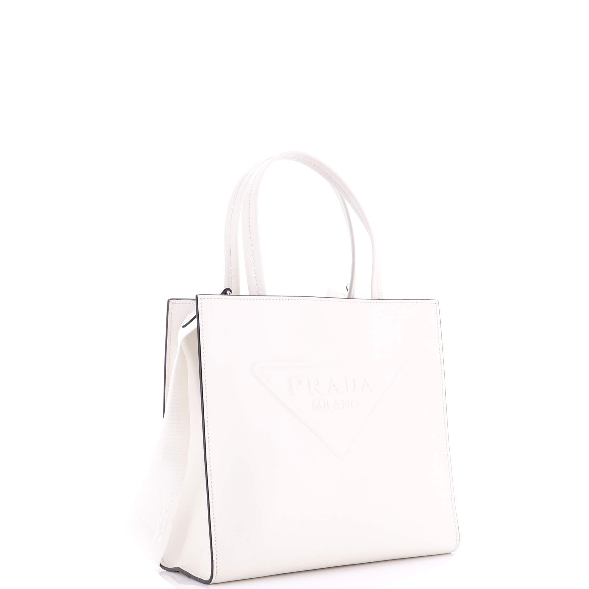 Logo Drill Tote Leather Small