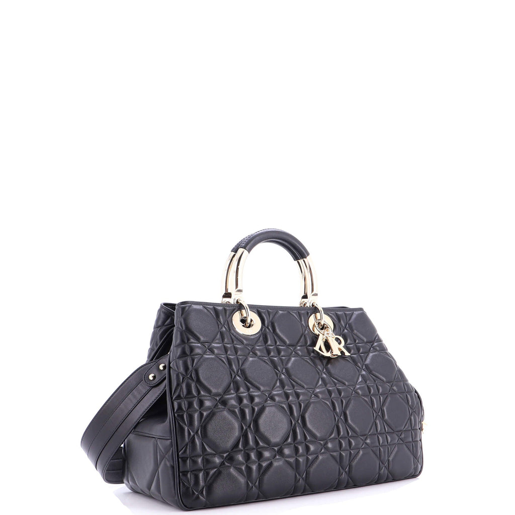 Lady 95.22 Bag Cannage Embossed Leather Large