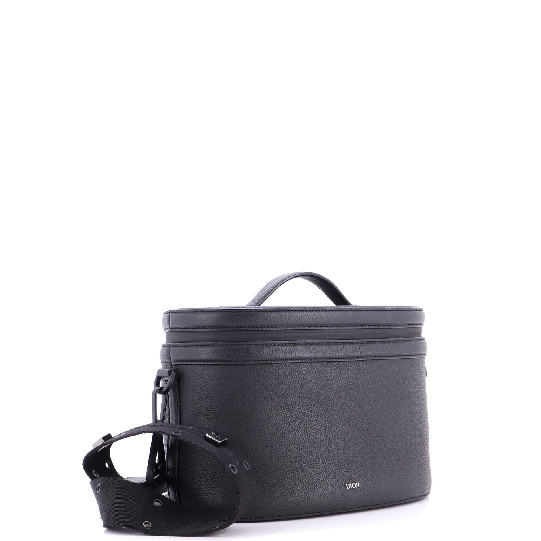 Homme Convertible Top Handle Dog Vanity Bag Leather