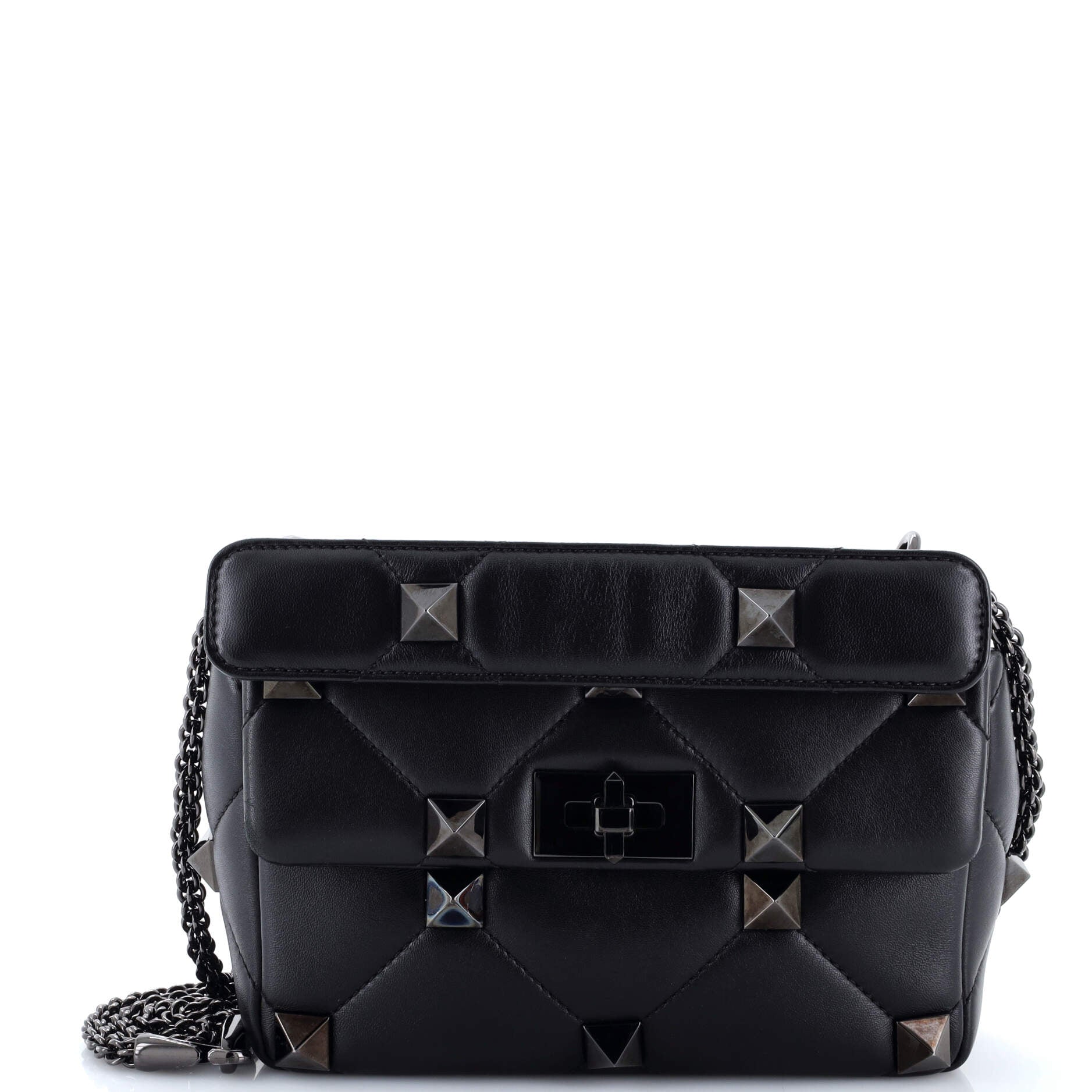 Roman Stud Flap Bag Quilted Leather Medium