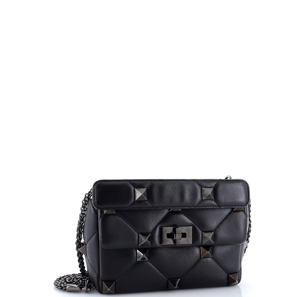 Roman Stud Flap Bag Quilted Leather Medium