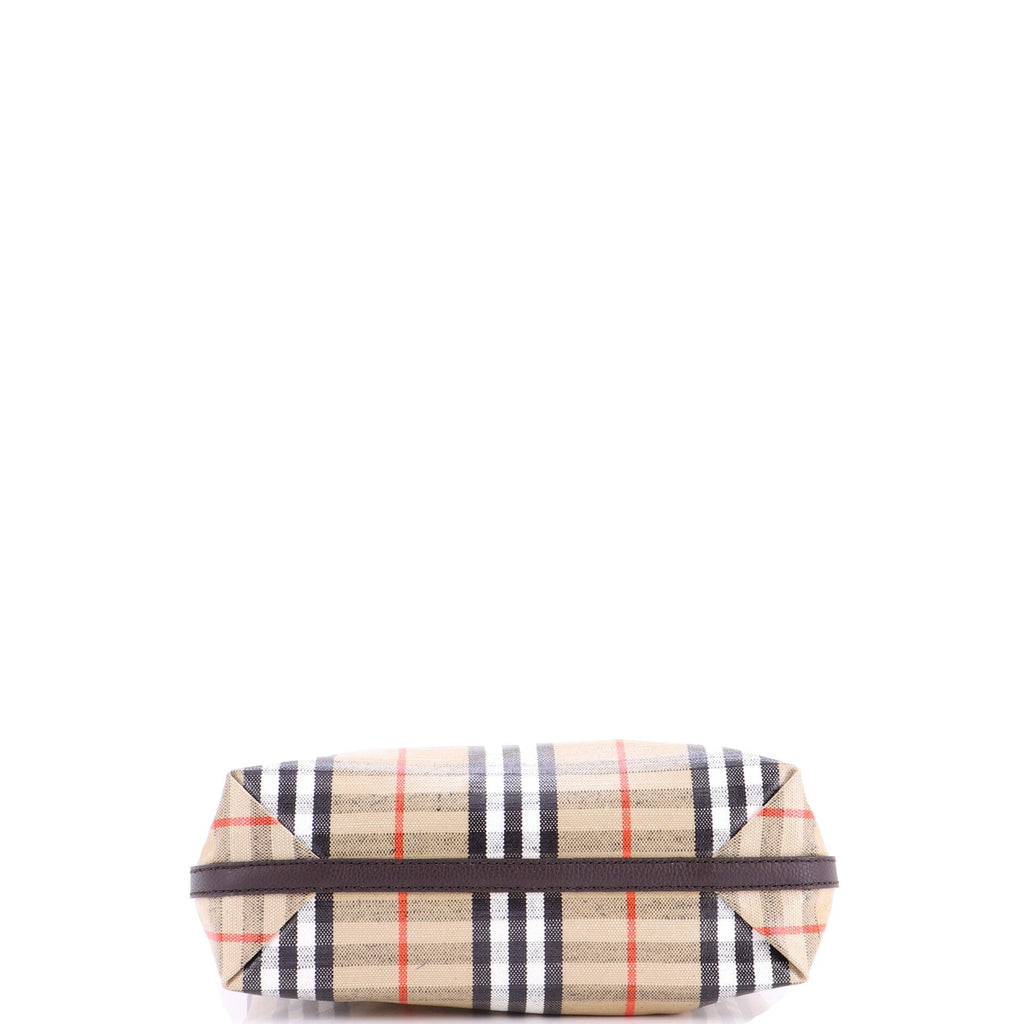Highlands Shoulder Bag Check Coated Canvas and Leather Small