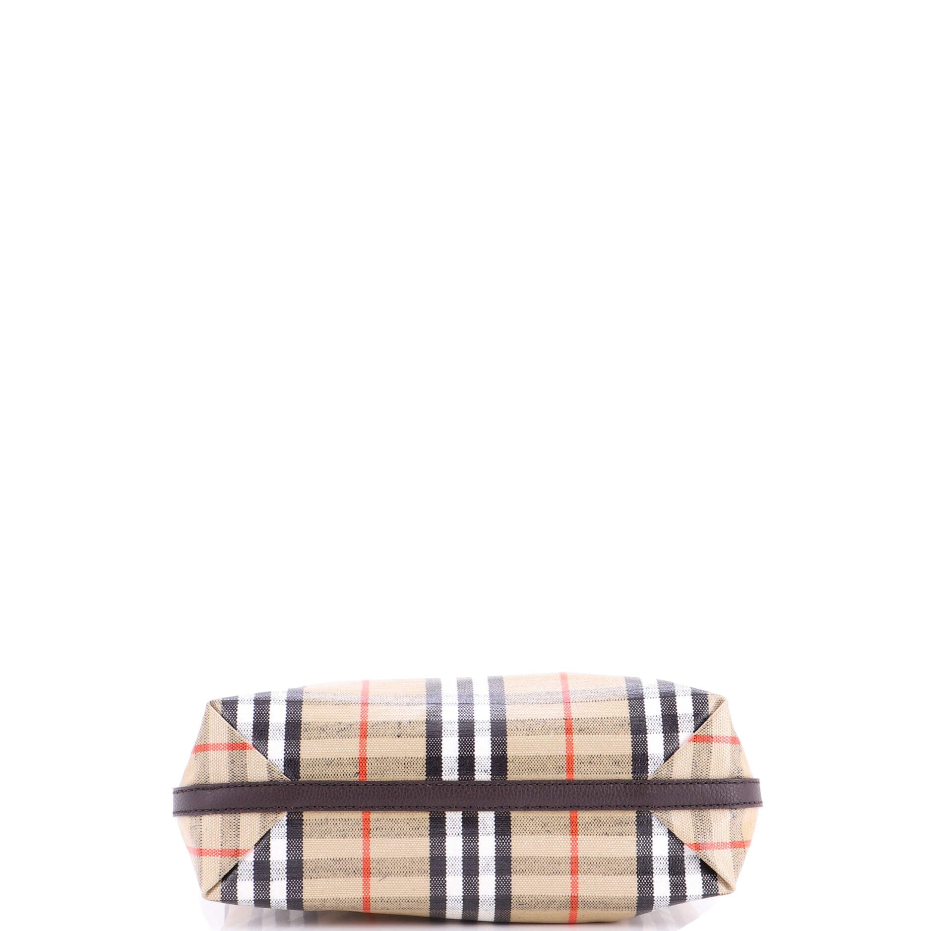 Highlands Shoulder Bag Check Coated Canvas and Leather Small