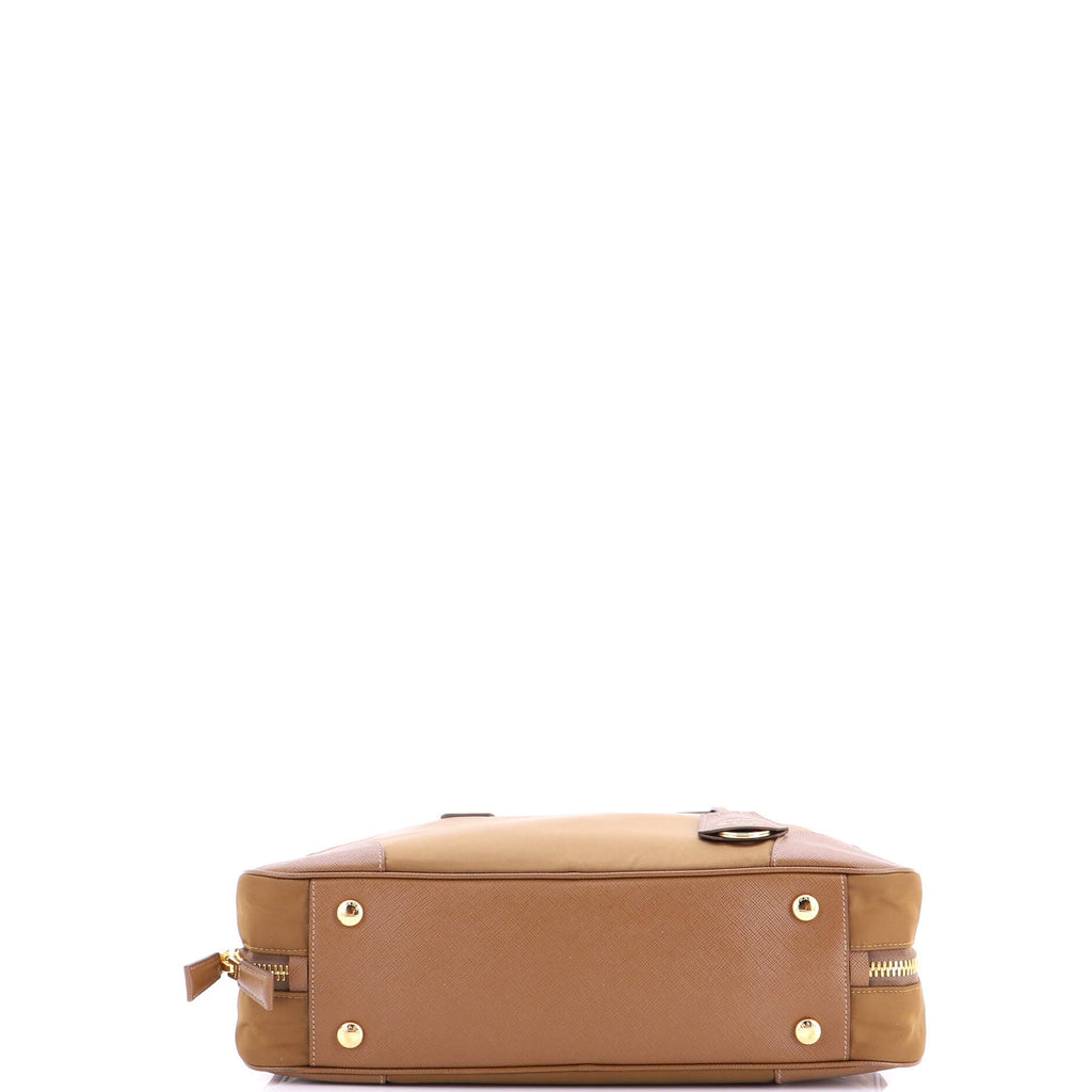 Re-Edition 1978 Bauletto Bag Re-Nylon with Saffiano Leather Large