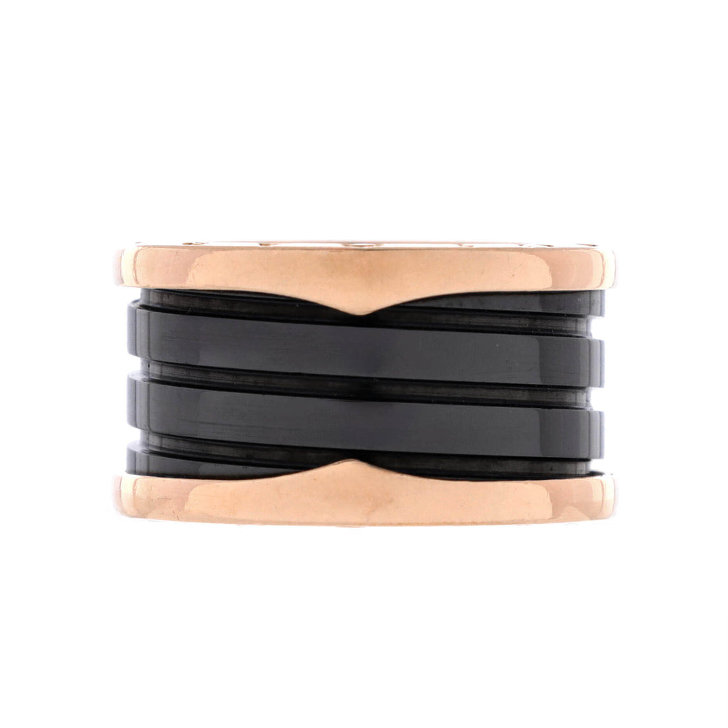 B.Zero1 Three Band Ring 18K Rose Gold and Ceramic