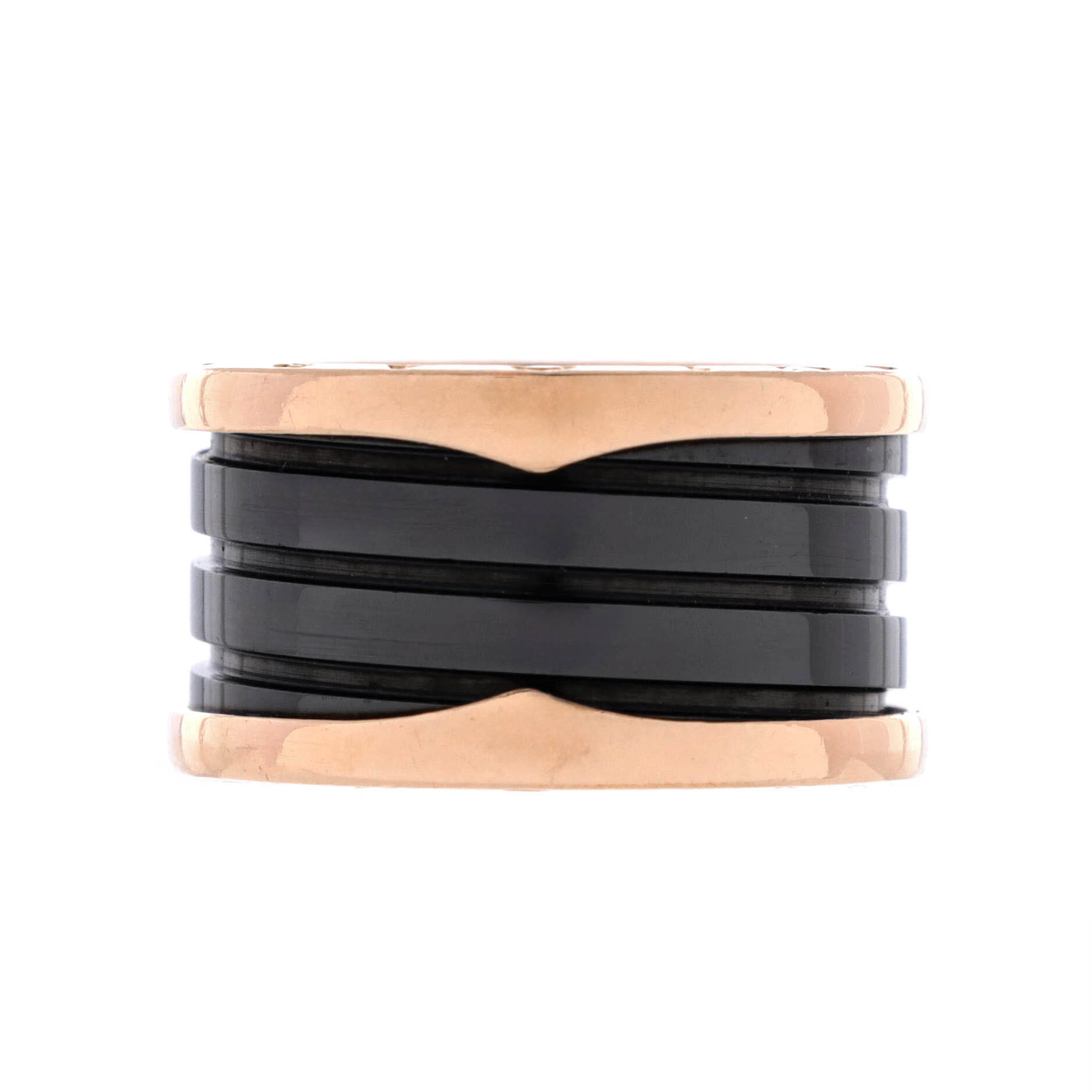 B.Zero1 Three Band Ring 18K Rose Gold and Ceramic