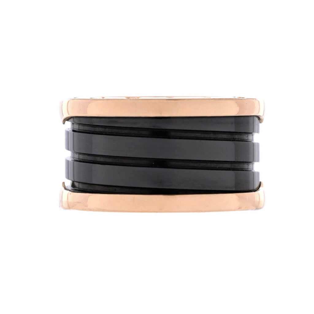 B.Zero1 Three Band Ring 18K Rose Gold and Ceramic