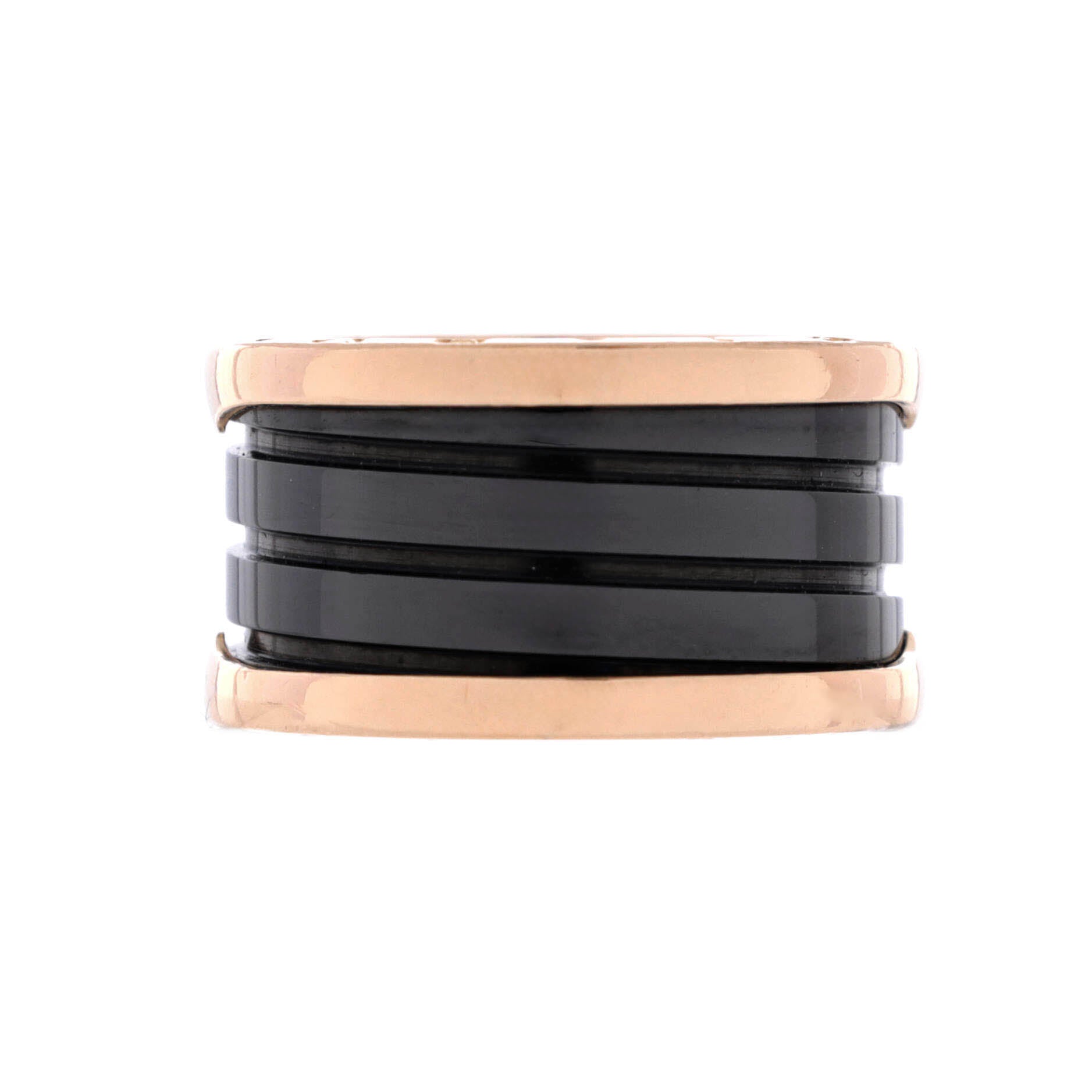 B.Zero1 Three Band Ring 18K Rose Gold and Ceramic