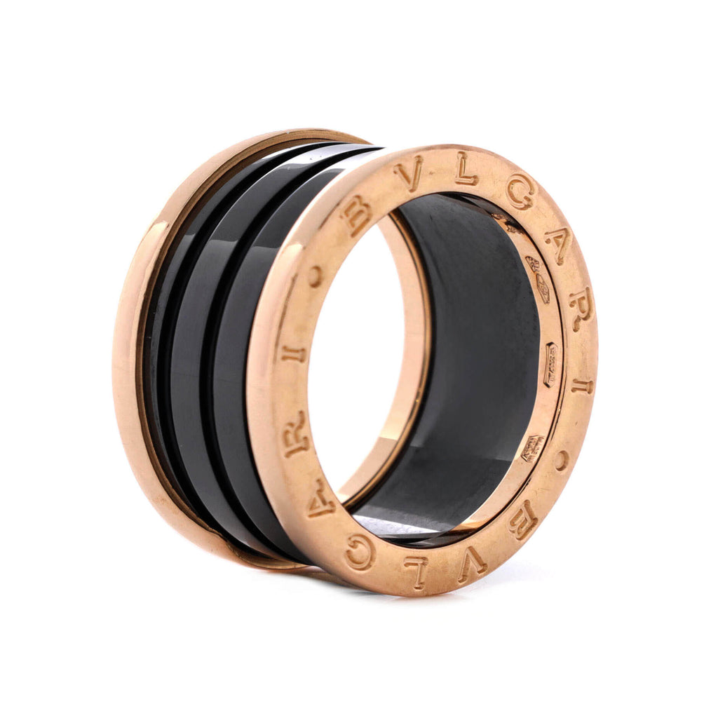 B.Zero1 Three Band Ring 18K Rose Gold and Ceramic
