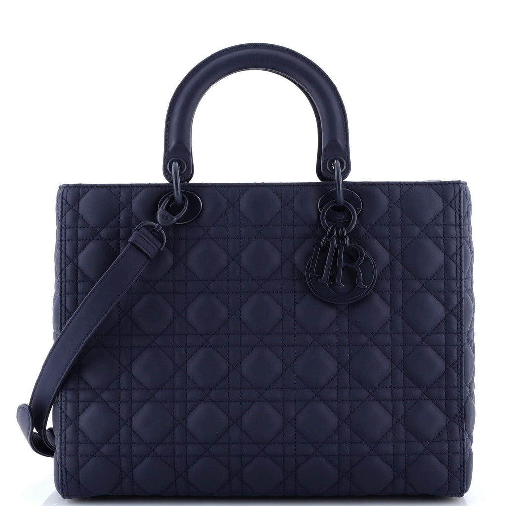 Ultra Matte Lady Dior Bag Cannage Quilt Calfskin Large