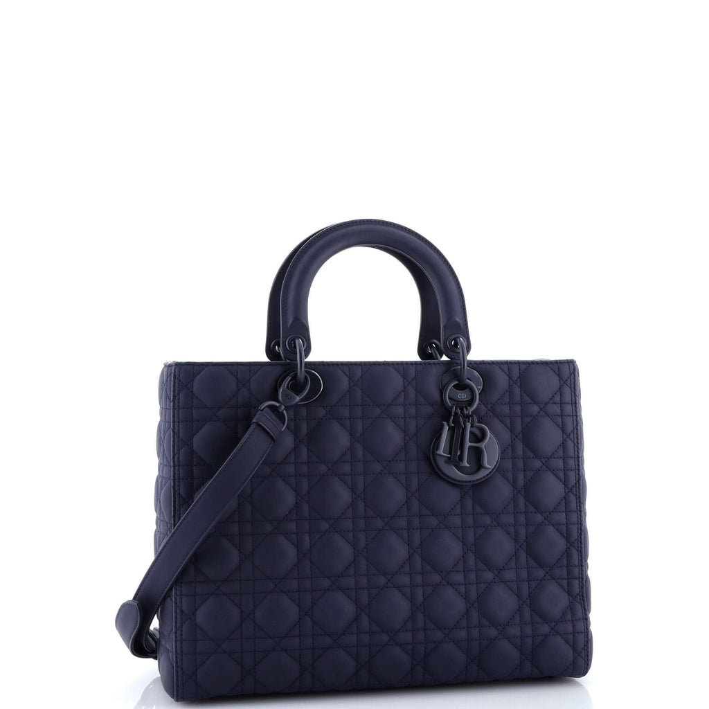Ultra Matte Lady Dior Bag Cannage Quilt Calfskin Large