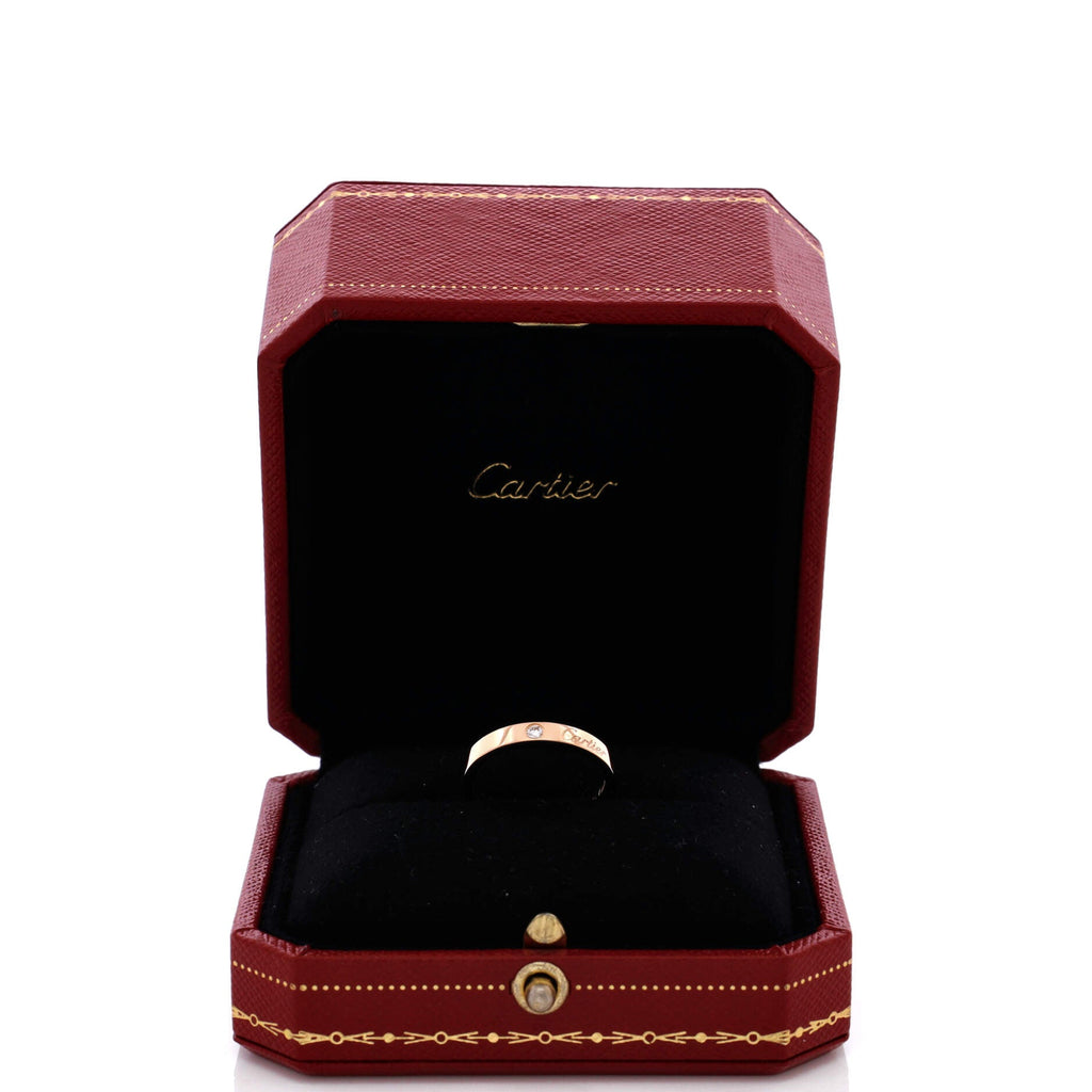 C de Cartier Wedding Band Ring 18K Rose Gold with Diamond