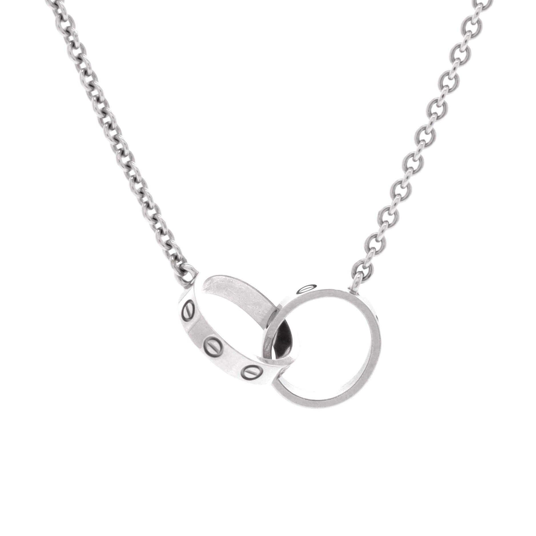Love Interlocking Necklace 18K White Gold