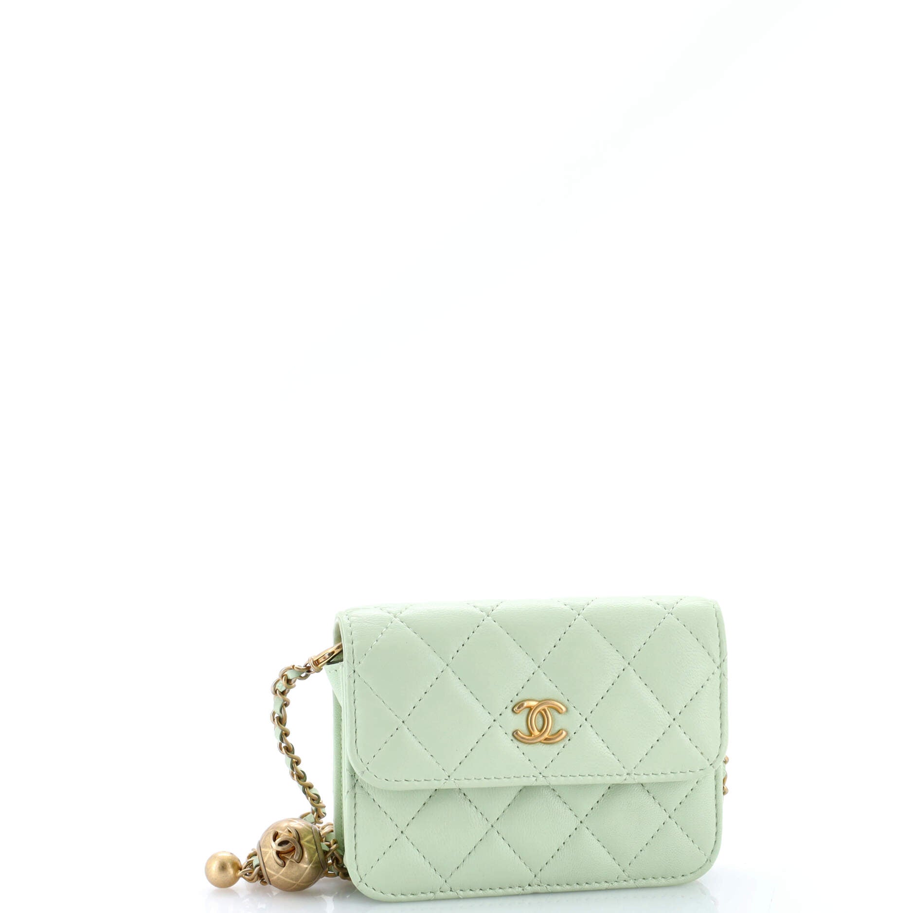 Pearl Crush Flap Clutch with Chain Quilted Lambskin Mini