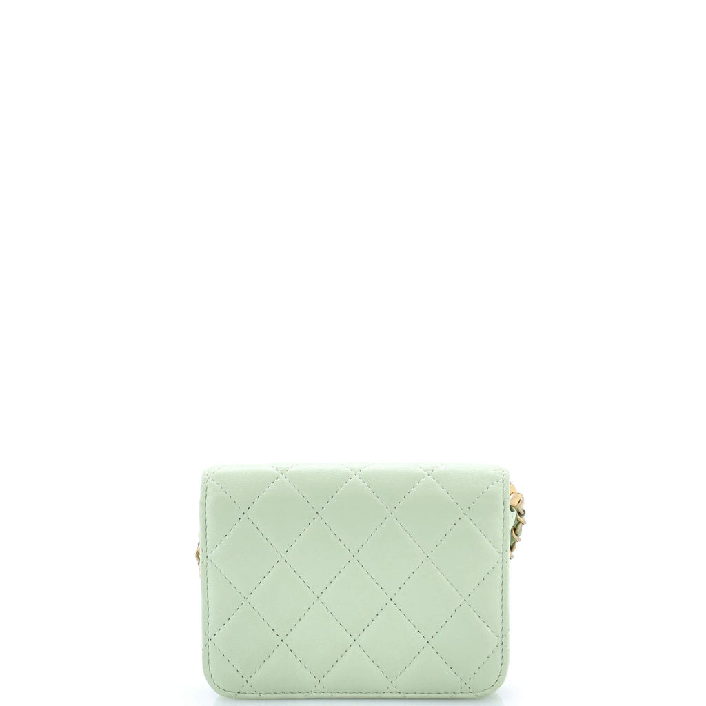 Pearl Crush Flap Clutch with Chain Quilted Lambskin Mini