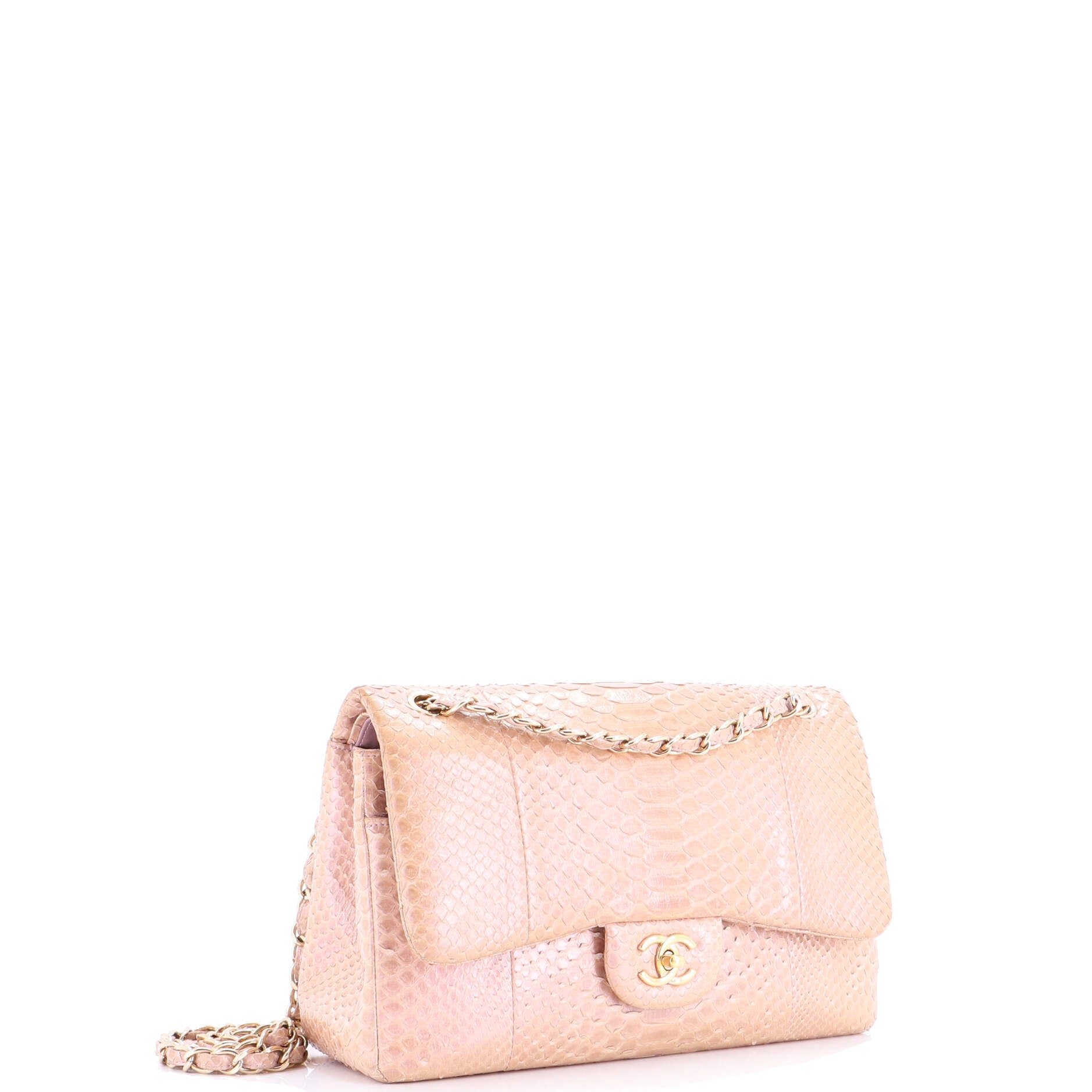 Classic Double Flap Bag Iridescent Python Jumbo