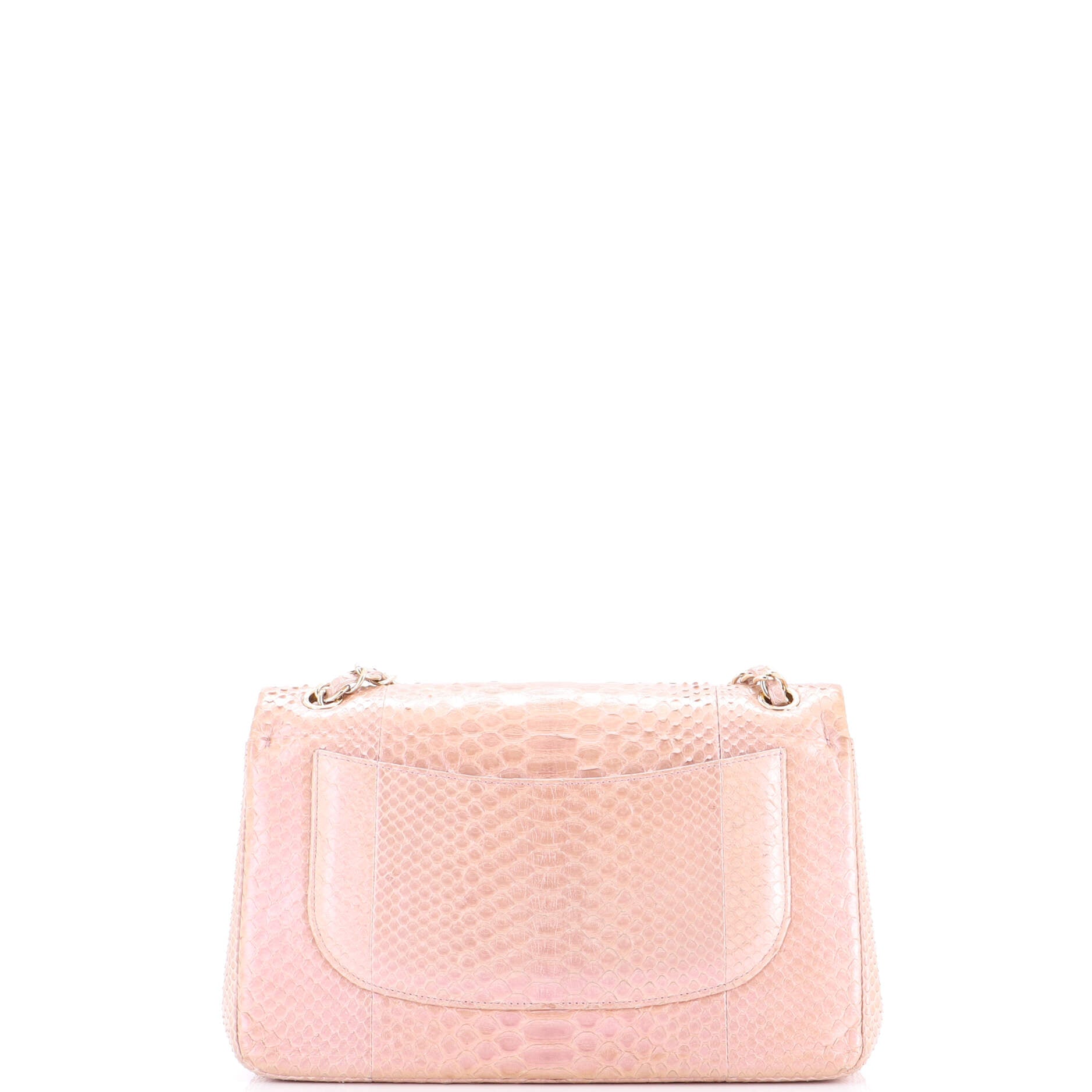 Classic Double Flap Bag Iridescent Python Jumbo