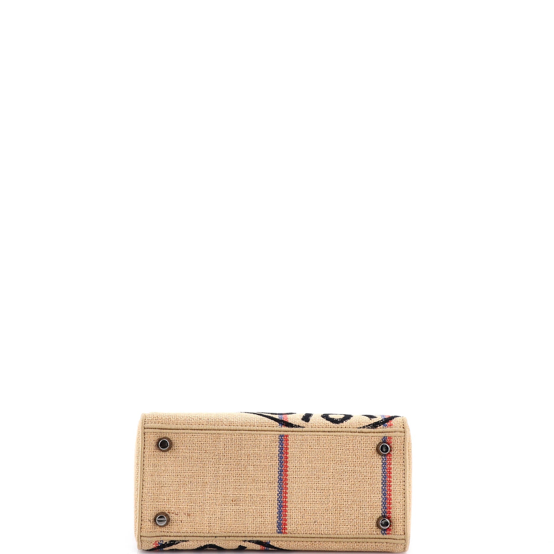Lady D-Lite Bag Embroidered Jute Canvas Medium